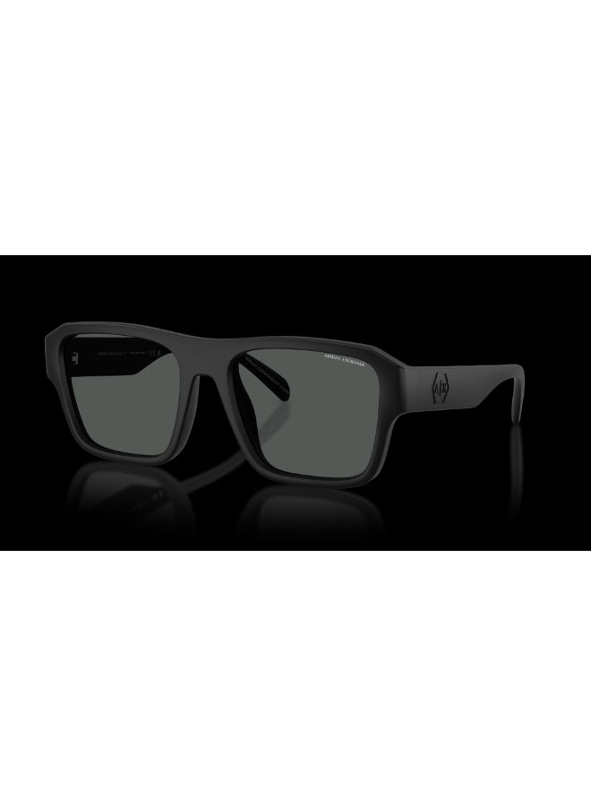 Armani Exchange نظارات شمسية طيار للرجال من أرماني إكستشينج - AX 4154SU - حجم العدسة: 56 مم - أسود غير لامع - Image 1