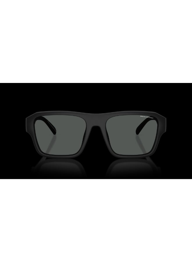 Armani Exchange نظارات شمسية طيار للرجال من أرماني إكستشينج - AX 4154SU - حجم العدسة: 56 مم - أسود غير لامع - Image 2