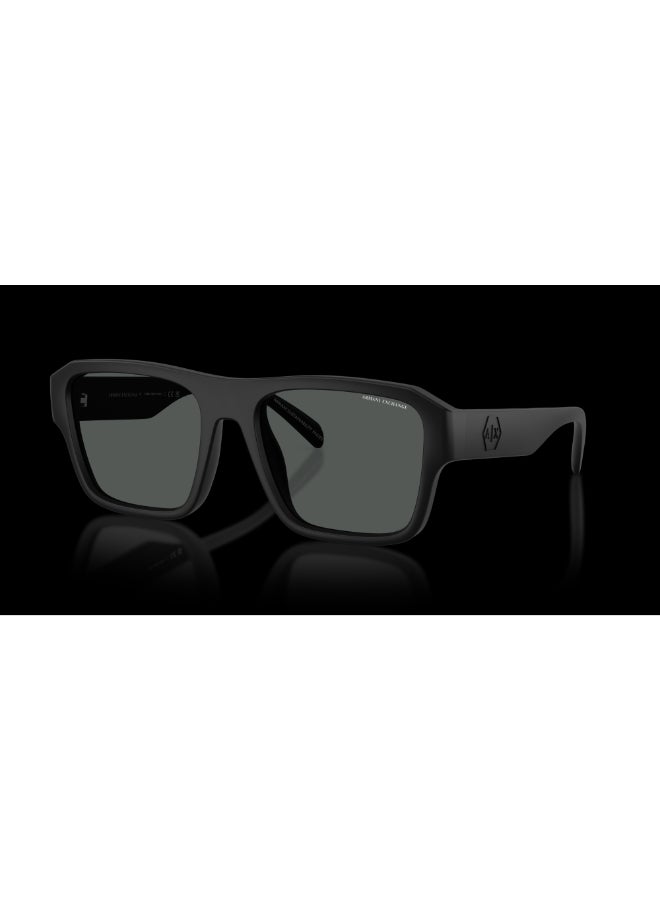 Armani Exchange نظارات شمسية طيار للرجال من أرماني إكستشينج - AX 4154SU - حجم العدسة: 56 مم - أسود غير لامع - Image 4