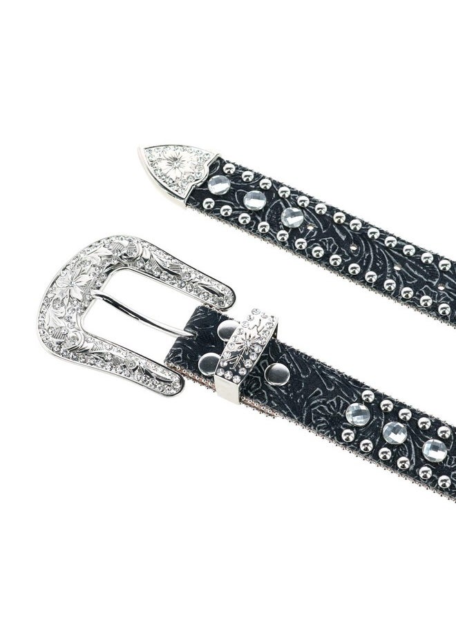 Blazin Roxx - Women'S Tooled Concho Belt Black Xlarge - Image 1