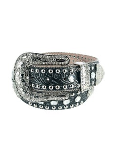 Women'S Tooled Concho Belt Black Xlarge