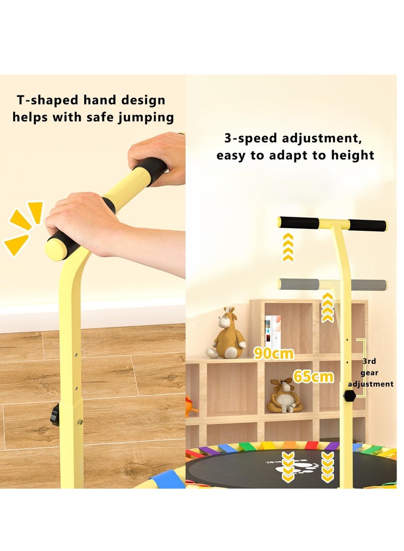 زيريفام ترامبولين ZERIFAM للأطفال ، 40 بوصة 3 سرعات قابلة للتعديل ، مع مقبض لعبة ترامبولين للأطفال المستقرة والصامتة ، قدرة الوزن القصوى 500 رطلًا للترفيه للأطفال - Image 4