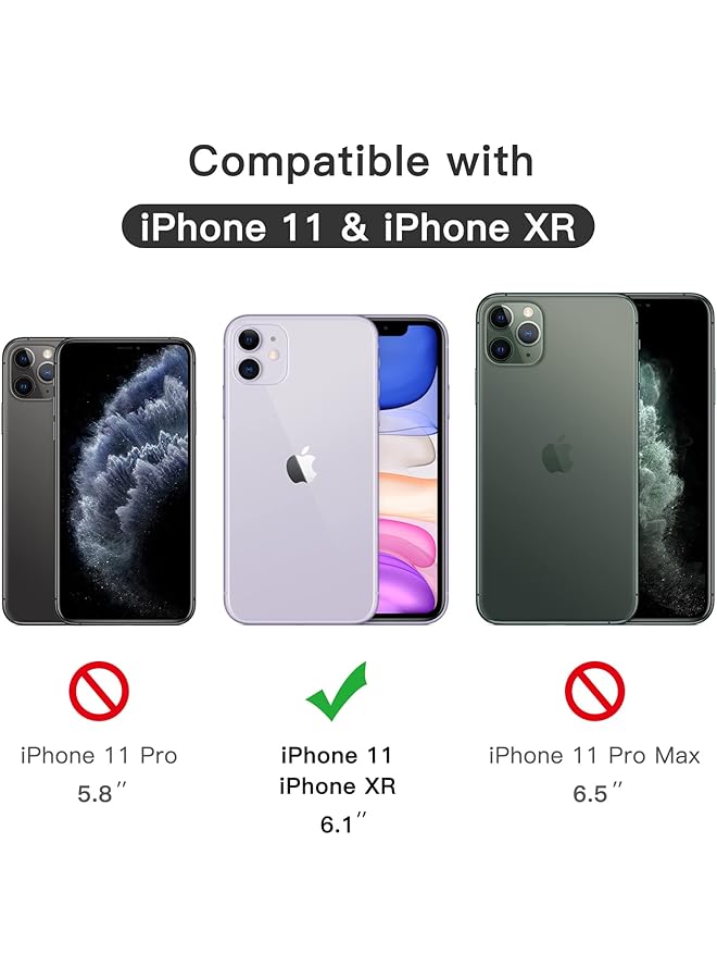 جي تيك واقي شاشة بتغطية كاملة لهاتف آيفون 11 إكس آر مقاس 6.1 بوصة بحافة سوداء من الزجاج المقوى مع أداة تثبيت سهلة، عبوة من 3 قطع شفافة عالية الدقة - Image 3