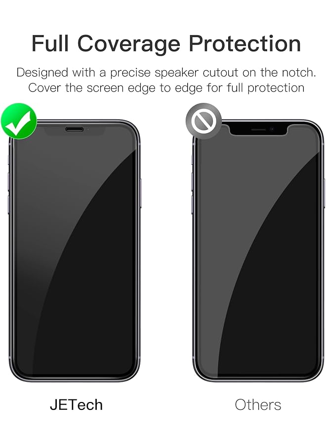 جي تيك واقي شاشة بتغطية كاملة لهاتف آيفون 11 إكس آر مقاس 6.1 بوصة بحافة سوداء من الزجاج المقوى مع أداة تثبيت سهلة، عبوة من 3 قطع شفافة عالية الدقة - Image 2