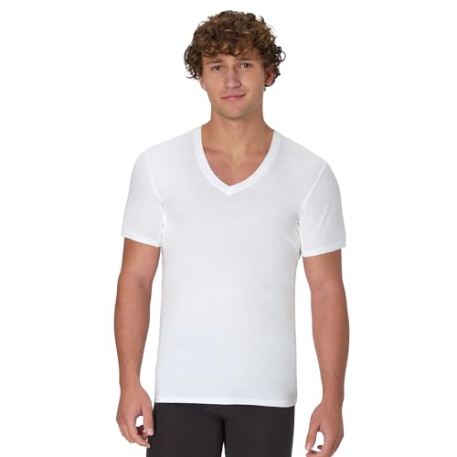 Hanes Men's Sweat Block Undershirt, Underarm Sweat Blocking Tee, White V-Neck T-Shirt, 3-Pack - Image 3