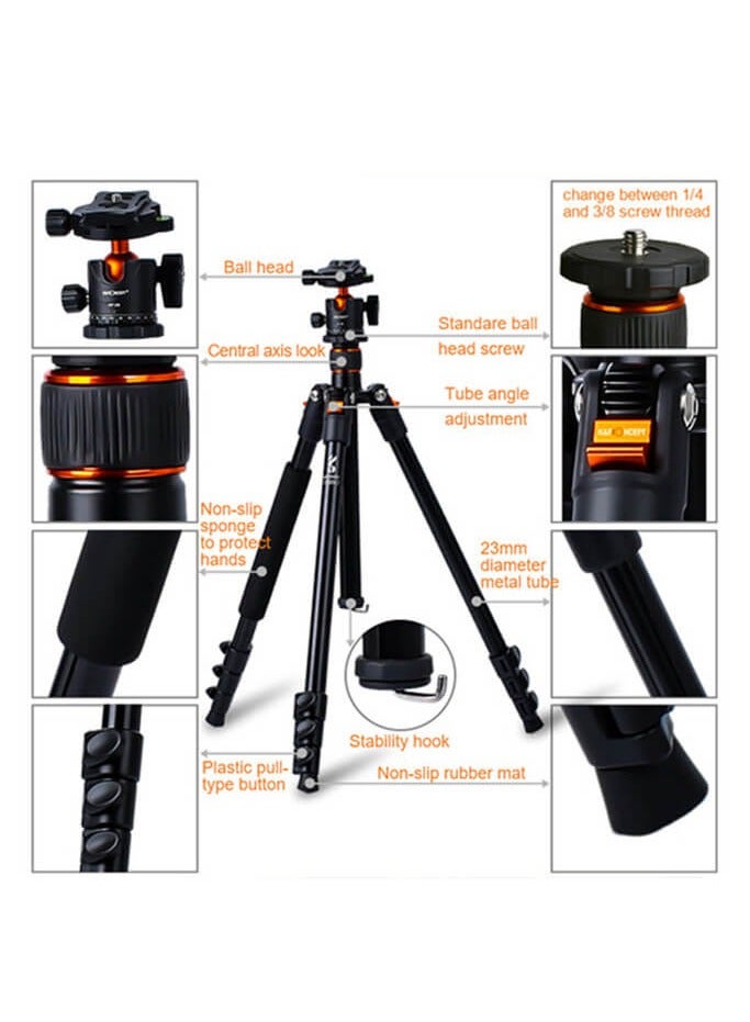 K&F Concept SA234 DSLR Aluminum Camera Tripod with Ball Head - Image 5