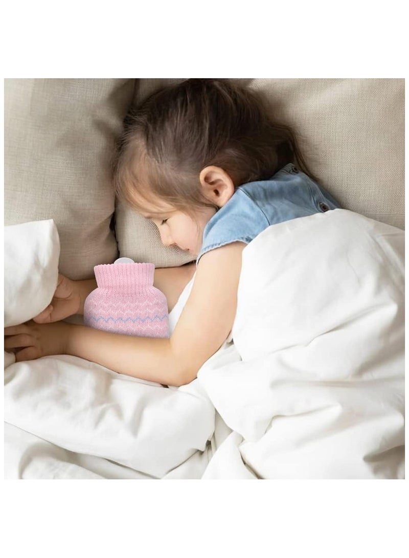Arabest Hot Water Bottle, Hot Water Pouch with Knit Cover, Portable Removable and Washable Knit Bottle Covers, Lovely and Reusable Silicone Hot Water Bottle Bag, Wearable Hot Water Bottle for Neck - Image 4