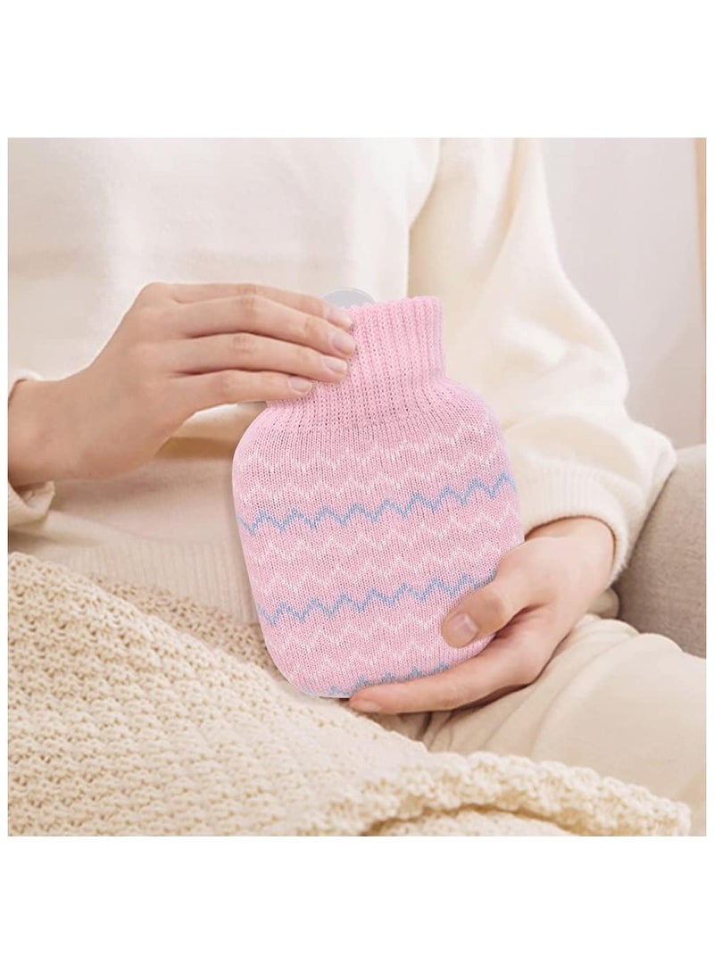 Arabest Hot Water Bottle, Hot Water Pouch with Knit Cover, Portable Removable and Washable Knit Bottle Covers, Lovely and Reusable Silicone Hot Water Bottle Bag, Wearable Hot Water Bottle for Neck - Image 5