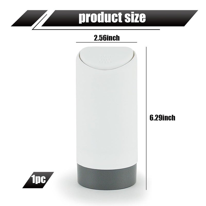 Portable Car Trash Can with Lid - 6.29" x 2.55" Silicone Cup Holder Waste Bin - Elastic Press Opening - Environmentally Friendly Mini Organizer for Most Car Models (White) - Image 2