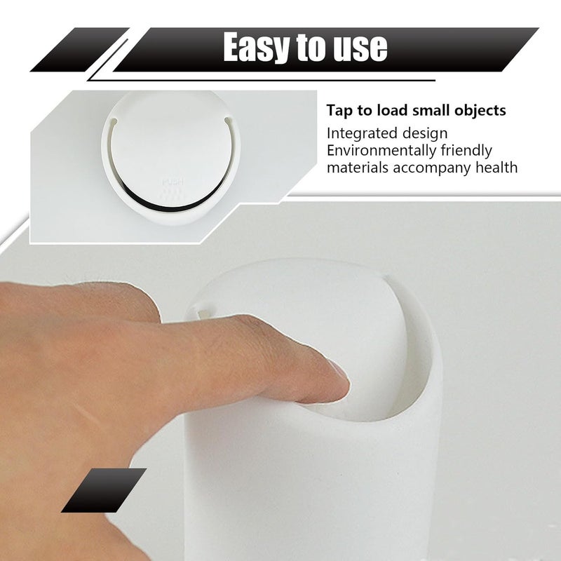 Portable Car Trash Can with Lid - 6.29" x 2.55" Silicone Cup Holder Waste Bin - Elastic Press Opening - Environmentally Friendly Mini Organizer for Most Car Models (White) - Image 5