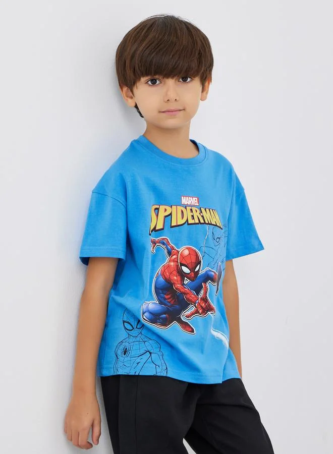 ستايلي Styli Graphic Print Oversized Round Neck T-Shirt