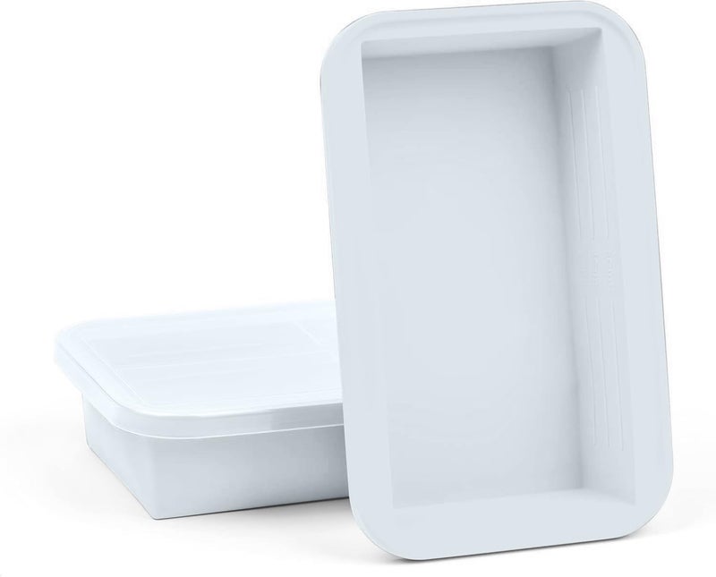 MT.BAY (2 Pack) Large Silicone Freezer Containers For Soup, Pasta Sauce, Leftovers, Broth & More - 6 Cup Reusable BPA Free Non Plastic Food Storage Freezing Ice Trays With Lids & Measurement Lines - Image 1