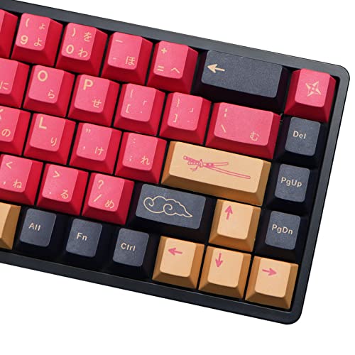 MOLGRIA Red Samurai Keycaps, 129 Set PBT KeyCaps for Gaming Keyboard, Cherry Profile Dye Sublimation Custom Keycaps with Puller for Gateron Kailh Cherry MX Switch 104/87/71/61 60 Percent Keyboard - Image 4