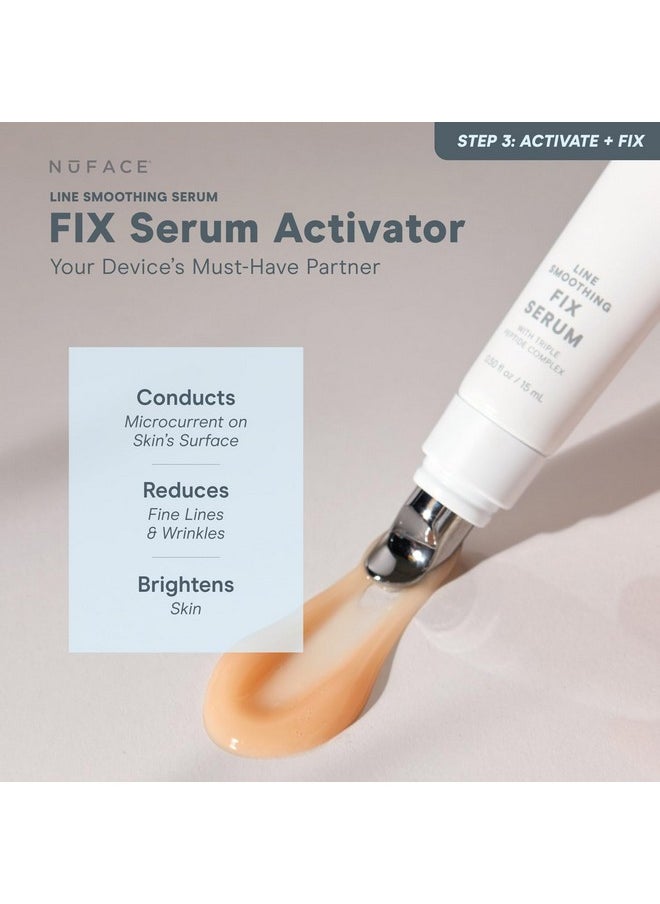 Nuface Fix Serum Line Smoothing Conductive Serum For Microcurrent With Triple Peptide Hyaluronic Acid & Ionplex To Hydrate Brighten And Enhance Nuface Microcurrent Device Results (1 Oz)