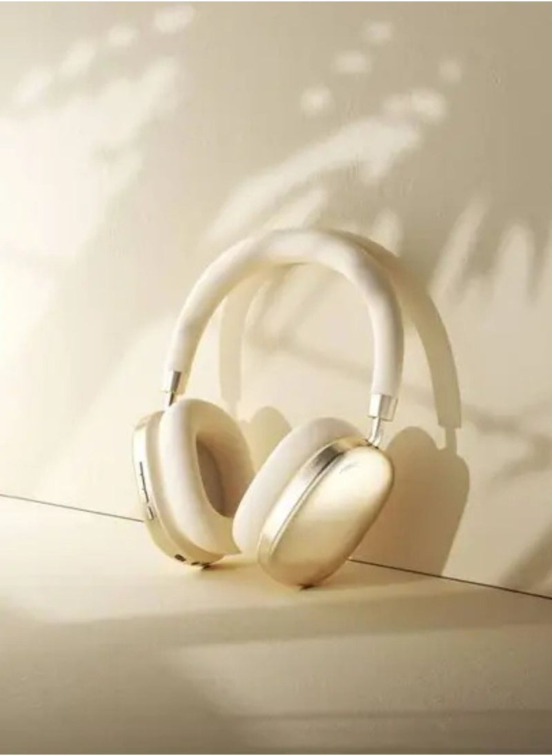 بورودو - سماعات رأس لاسلكية Soundtec ANC Airpod MAX، مساعد صوتي، سعة بطارية 400 مللي أمبير في الساعة، وقت شحن لمدة ساعتين، وقت عمل يصل إلى 51 ساعة، وضع الألعاب - ذهبي - Image 1