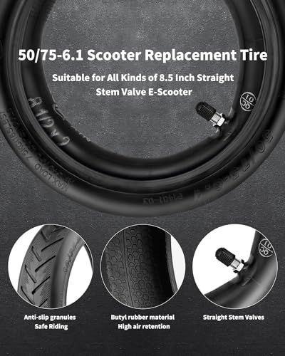Walshen 8.5 Tire Tube 50/75-6.1 Scooter Tire Replacement for Gorax/Xiaomi Electric Scooter,8.5 Inner Tyre, Thickened 8.5x2 Front Rear Pneumatic Tire and Tubes（1 Set - Image 2