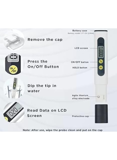 AQUAPINE AQUAPINE TDS Meter for HomeWater Quality Tester 0999ppm Measurement Range for Drinking Water Aquariums Pool  - Image 2