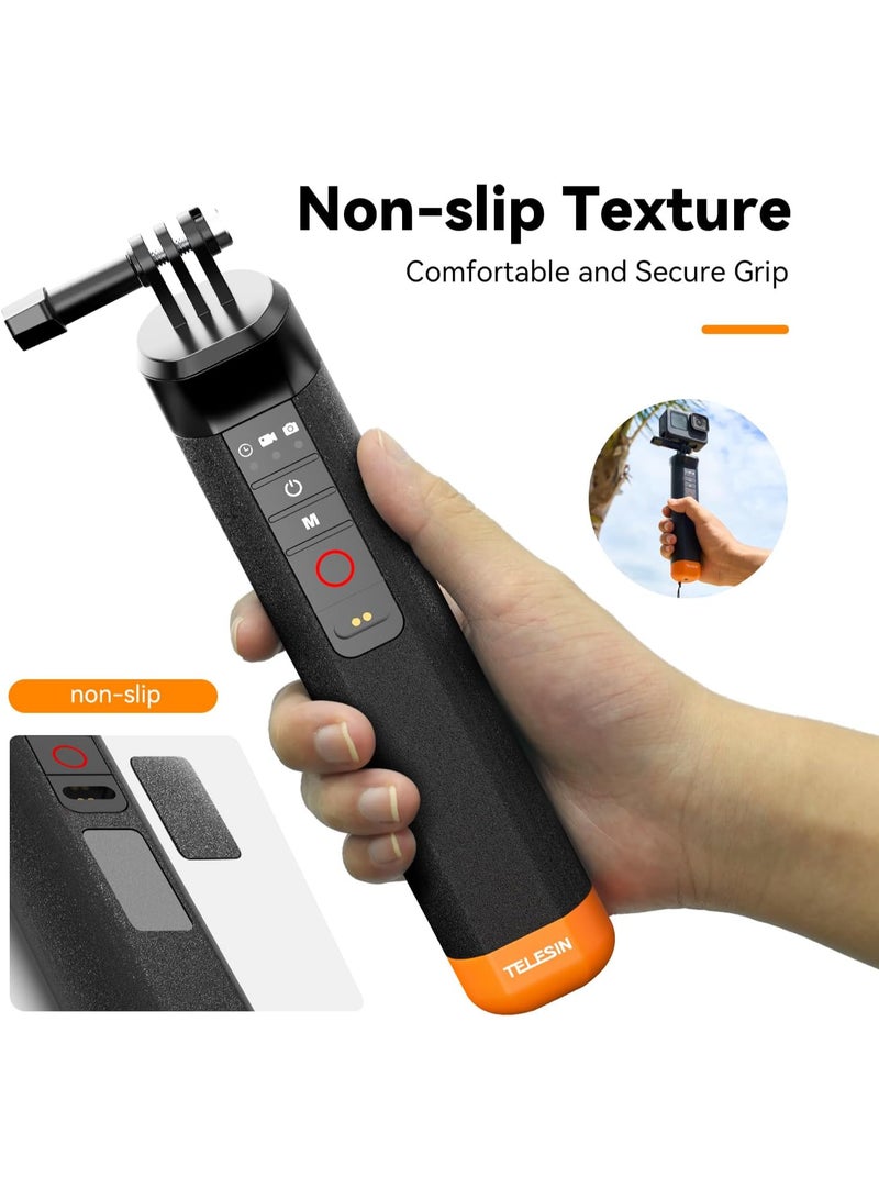 TELESIN° Floating Selfie Stick Hand Grip Waterproof Grip with Bluetooth Remote Control for GoPro Hero13 Black, Hero 12 11 10 9 8 Black Action Camera - Image 5