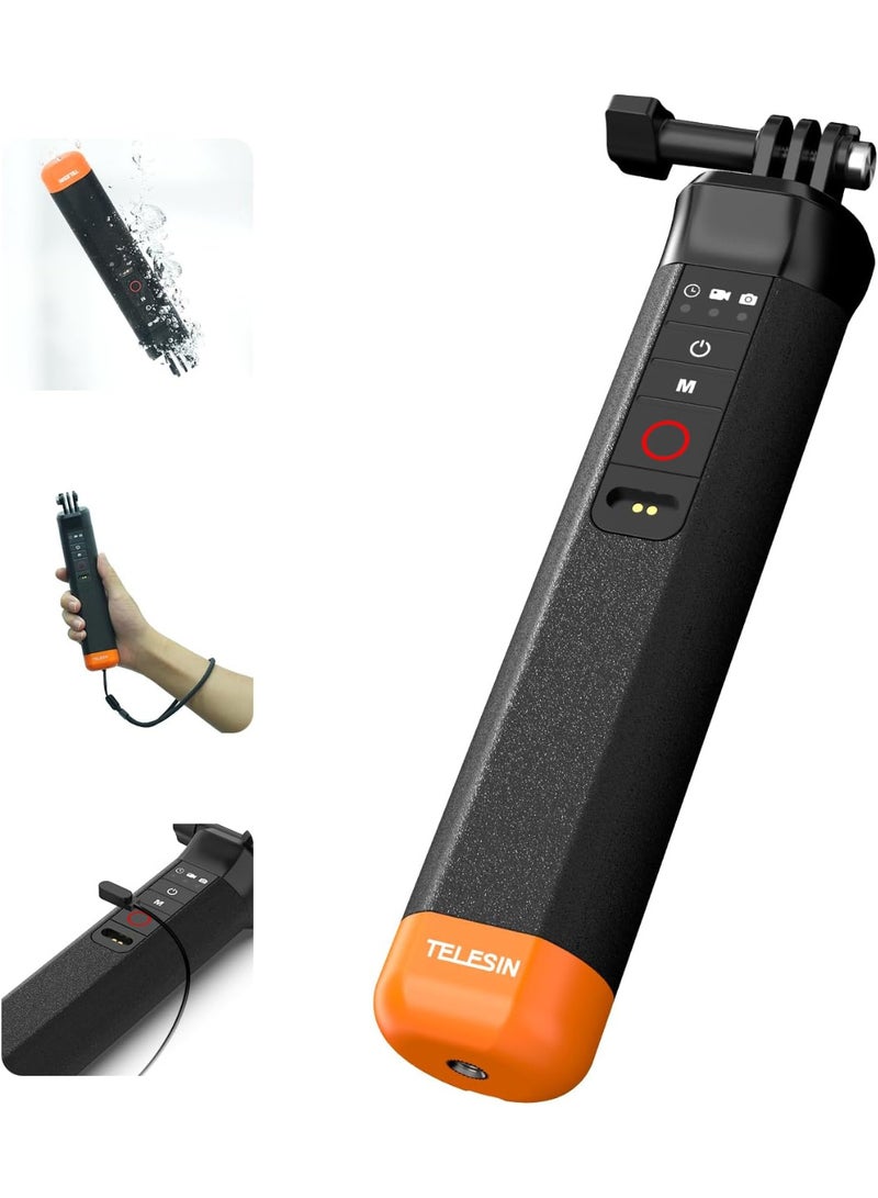 TELESIN° Floating Selfie Stick Hand Grip Waterproof Grip with Bluetooth Remote Control for GoPro Hero13 Black, Hero 12 11 10 9 8 Black Action Camera - Image 1