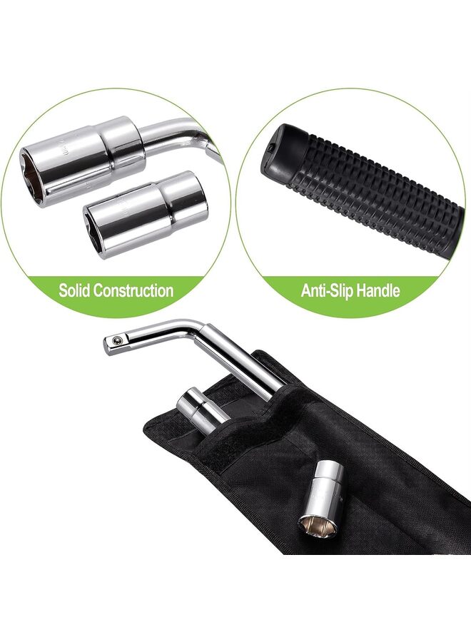 مفتاح ربط عجلات تلسكوبي، دعامة عجلة قابلة للتمديد، مفاتيح صواميل العجلات، أدوات إصلاح الإطارات، مزيل صواميل العجلات، محرك نصف مع مقابس 17/19 مم و21/23 مم، حقيبة قماشية للتخزين - Image 2