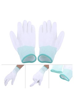SYOSI 12 Pairs Quilting Grip Gloves Household Machine Quilting Sewing Grip Gloves for Free-Motion Finger Gloves White Nylon Quilters Free Motion Machine for Sewing Green Medium Size  - Image 2