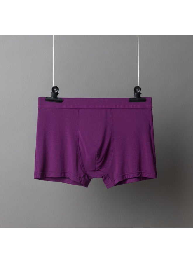 Large Size Men's Underwear Men's Solid Color Breathable Boxer Briefs Sports Bamboo Fiber
