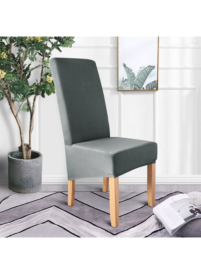 NIBEMINENT 4-Piece Solid Stretchable Chair Covers Grey - Image 1