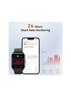 PROMASS Smart Watch, Parsonver 5ATM Waterproof Fitness Watch for Swimming with 16 Sports Modes, Heart Rate, Blood Oxygen, Sleep Monitor, 1.69" Smartwatch for Android and iPhone Compatible, Black, LW45  - Image 3