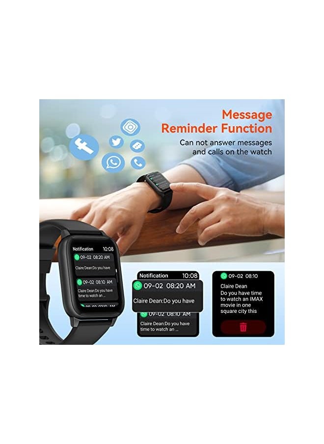 PROMASS - Smart Watch, Parsonver 5ATM Waterproof Fitness Watch for Swimming with 16 Sports Modes, Heart Rate, Blood Oxygen, Sleep Monitor, 1.69" Smartwatch for Android and iPhone Compatible, Black, LW45 - Image 1