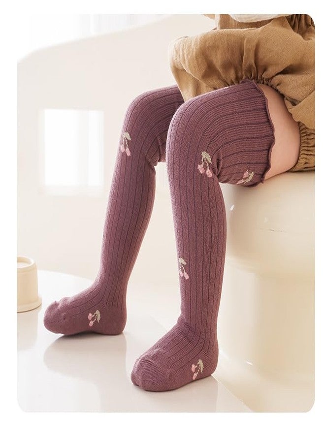 Adeimoo Baby Girls Knee-High Socks Newborn Toddler Keep Warm Floral Cotton Sock Uniform Stockings for Infant Kids 0-6 Months - Image 2