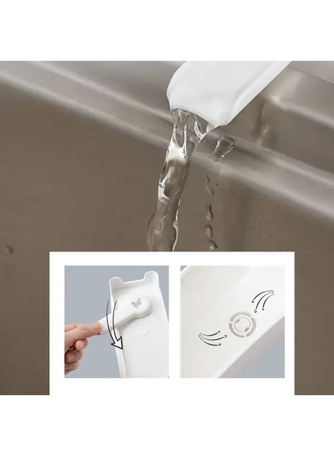 White Kitchen Sink Trash Can With Filter Basket Vegetable Washing Station - Image 4