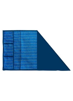 Kuber Industries Kuber Industries Lining Print Fridge Cover With Side Pockets|Fridge Top Cover|Refrigerator Cover|Washable Cotton Material|6 Utility Pockets (Blue)  - Image 4
