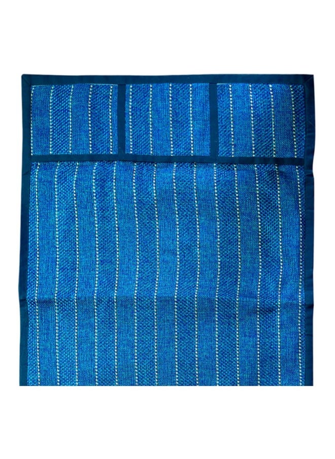 Kuber Industries - Kuber Industries Lining Print Fridge Cover With Side Pockets|Fridge Top Cover|Refrigerator Cover|Washable Cotton Material|6 Utility Pockets (Blue) - Image 1