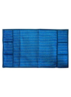 Kuber Industries Kuber Industries Lining Print Fridge Cover With Side Pockets|Fridge Top Cover|Refrigerator Cover|Washable Cotton Material|6 Utility Pockets (Blue)  - Image 2