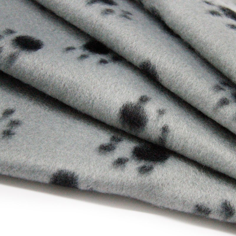 Pet Dog Cat Paw Fleece Throw Blanket (Grey) - Image 3