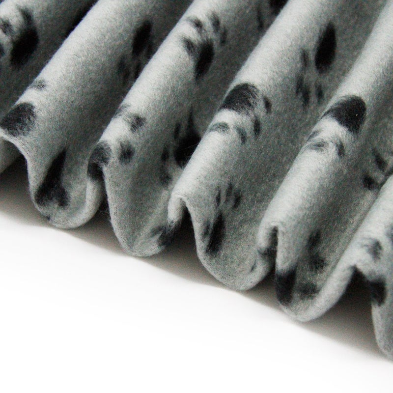 Pet Dog Cat Paw Fleece Throw Blanket (Grey) - Image 2