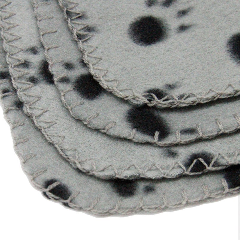 Pet Dog Cat Paw Fleece Throw Blanket (Grey) - Image 1