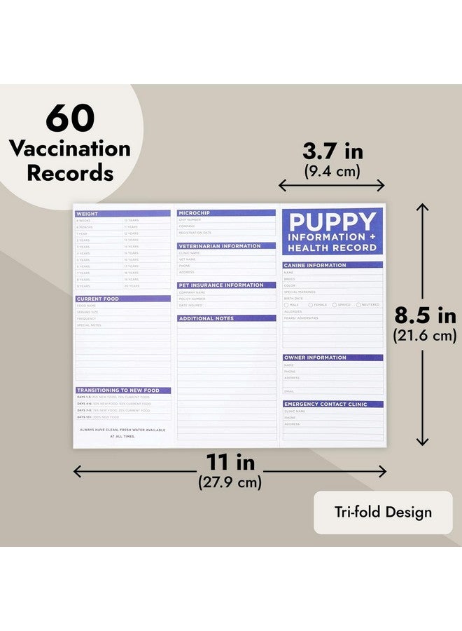 اوكونا اوتبوست بطاقات تسجيل تطعيم الجراء من أوكونا أوت بوست، عبوة من 60 بطاقة، دفاتر سجلات صحة الكلاب (تصميم ثلاثي الطي، 8.5 × 11 بوصة) - Image 4