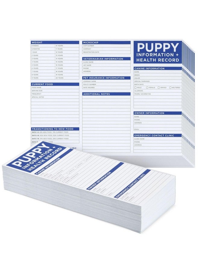 اوكونا اوتبوست بطاقات تسجيل تطعيم الجراء من أوكونا أوت بوست، عبوة من 60 بطاقة، دفاتر سجلات صحة الكلاب (تصميم ثلاثي الطي، 8.5 × 11 بوصة) - Image 1