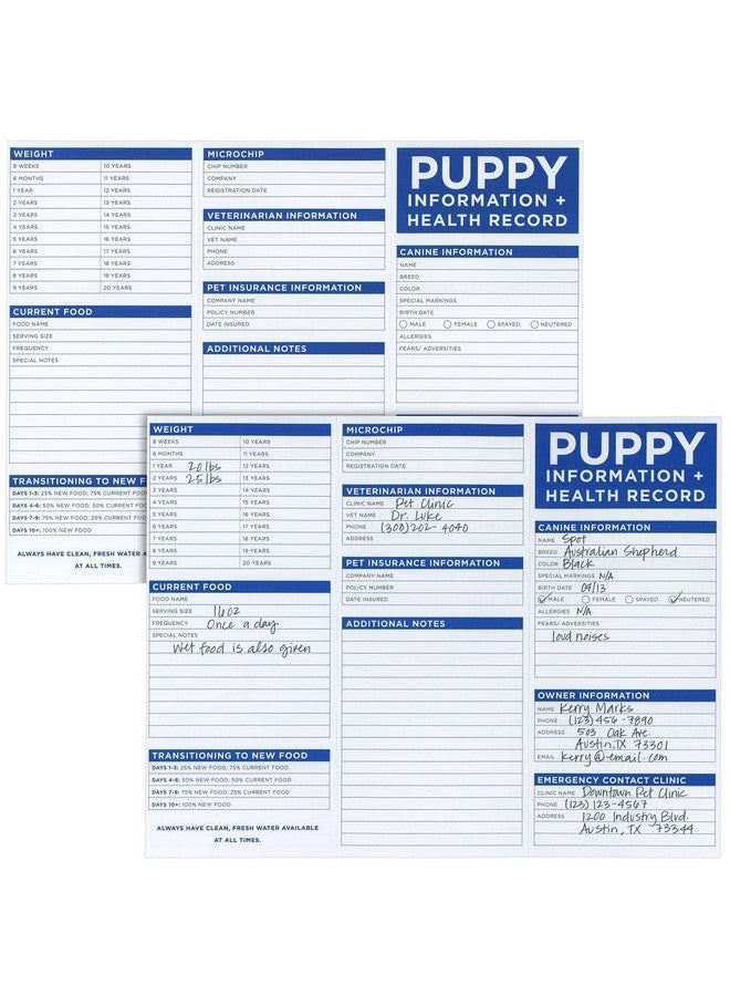 اوكونا اوتبوست بطاقات تسجيل تطعيم الجراء من أوكونا أوت بوست، عبوة من 60 بطاقة، دفاتر سجلات صحة الكلاب (تصميم ثلاثي الطي، 8.5 × 11 بوصة) - Image 5