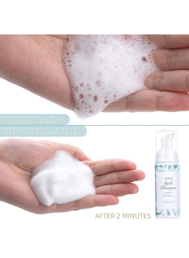 ACTROL Eyelash Extension Cleanser 60ML Natural Lash Extension Shampoo Unscented Professional Eyelid Foaming Cleanser Paraben & Sulfate Free Non-lrritating with Salon and Home Care - Image 5