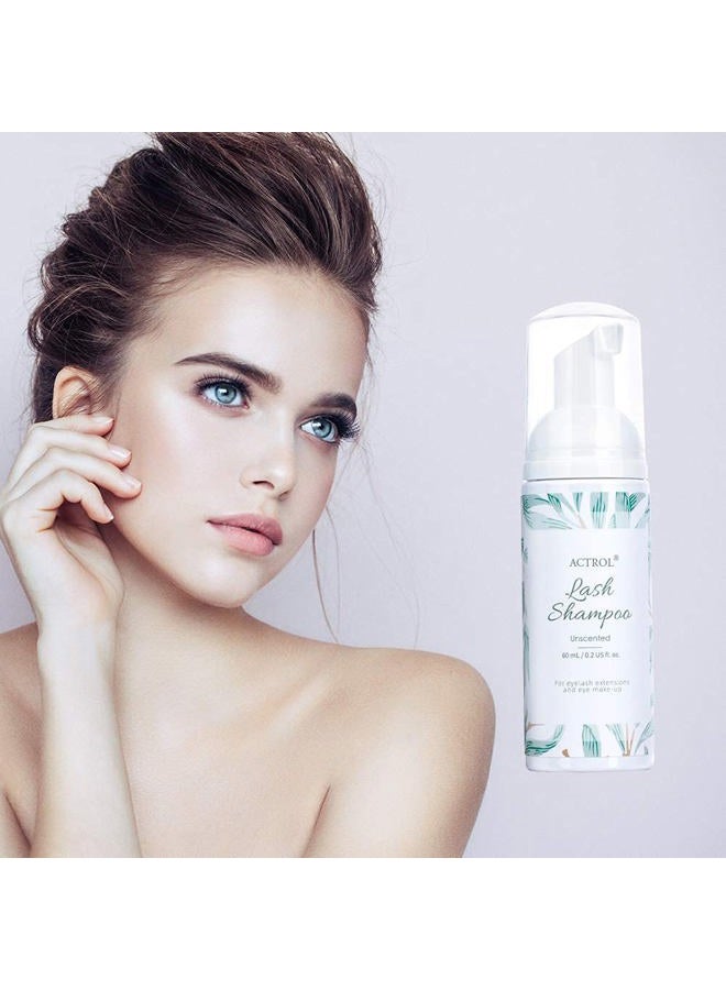 ACTROL Eyelash Extension Cleanser 60ML Natural Lash Extension Shampoo Unscented Professional Eyelid Foaming Cleanser Paraben & Sulfate Free Non-lrritating with Salon and Home Care - Image 4