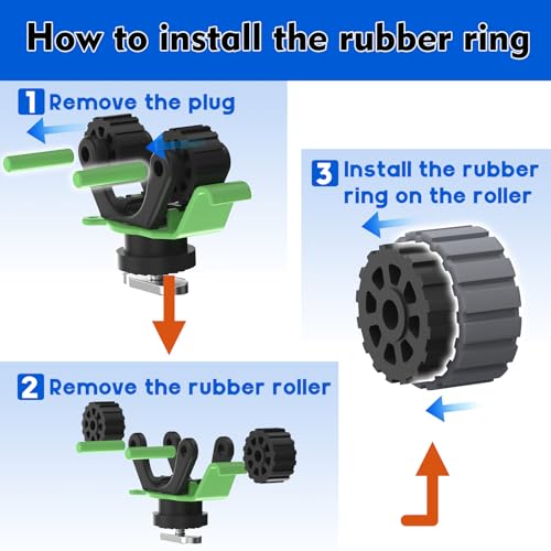 EDSRDPLT 1005 2 PCS Kayak Paddle Holder Track Mount Accessories Compact SpaceSaving Rail Rack with Rubber Rollers ToolFree Install Quick Remove Compatible with Most Kayak Tracks - Image 3