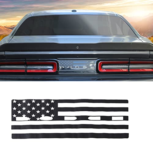 JeCar ملصق ضوء الذيل JeCar علم أمريكا ملصق ضوء خلفي ملحقات خارجية متوافقة مع دودج تشالنجر 2015-2023، أسود - Image 1