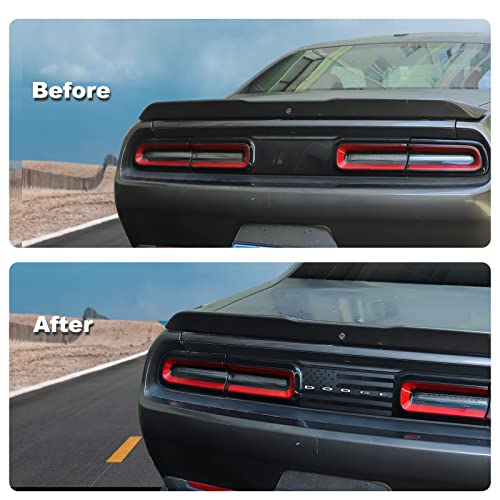 JeCar ملصق ضوء الذيل JeCar علم أمريكا ملصق ضوء خلفي ملحقات خارجية متوافقة مع دودج تشالنجر 2015-2023، أسود - Image 3