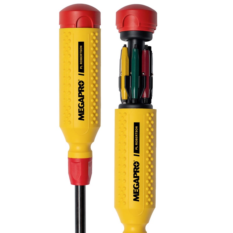 MEGAPROÂ® 15-in-1 Original Multi-bit Screwdriver | Home DIY & Repair | Construction | Tradeswork | 14 Industrial-grade bit tips | 1/4" Hex Drive in shaft (PL Robertson) - Image 1