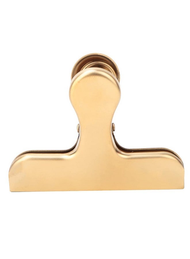 Fdit Notebook Clip, Brass Color Clip, Vintage Retro Clip Stainless Steel Bill Holder for Food Notebook Sealing Clips Accessory Office Supplies(Golden T Clip) - Image 1