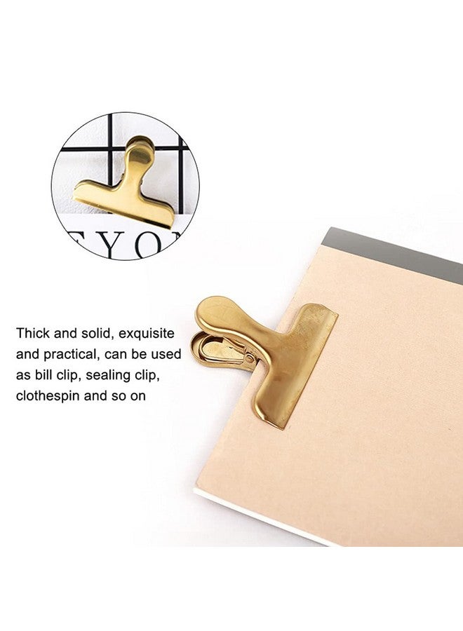 Fdit Notebook Clip, Brass Color Clip, Vintage Retro Clip Stainless Steel Bill Holder for Food Notebook Sealing Clips Accessory Office Supplies(Golden T Clip) - Image 5