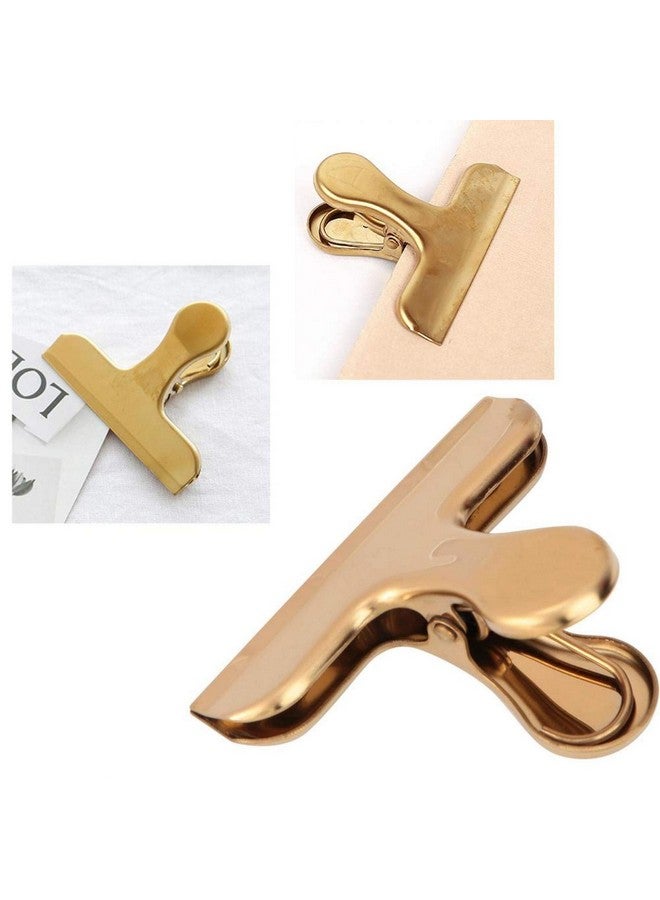 Fdit Notebook Clip, Brass Color Clip, Vintage Retro Clip Stainless Steel Bill Holder for Food Notebook Sealing Clips Accessory Office Supplies(Golden T Clip) - Image 4