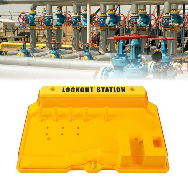 Lockout Tagout Station: 5 Lock Positions Transparent Dustproof Cover - Durable PC Material Secure Wall Fixing Lockout Station for Industrial Safety Sites - Image 5